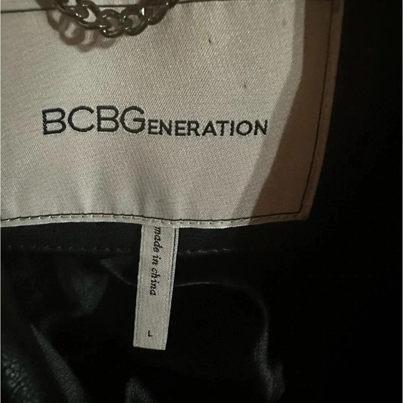 BCBGeneration vegan black leather jacket size L - Picture 11 of 13